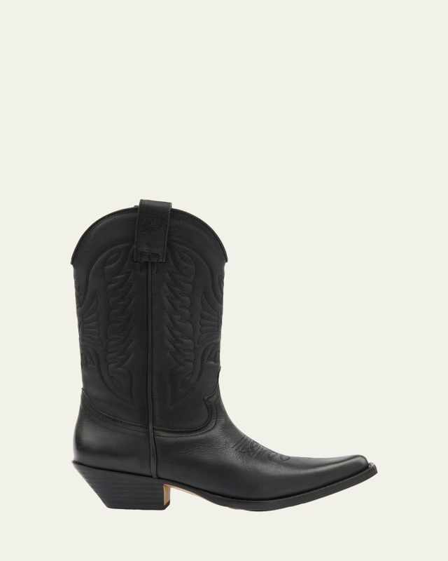 Calfskin Leather Western Boots